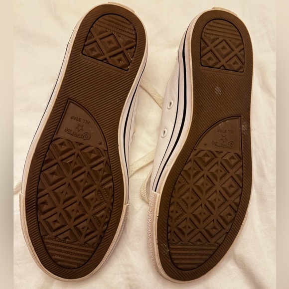 Converse White Leather Sneakers Low-Top Lace-Up 6 - Picture 4 of 6